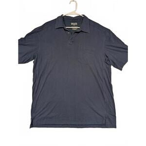 Duluth Trading Longtail T Polo Shirt Coolmax Blue Pocket Mens Large Honduras